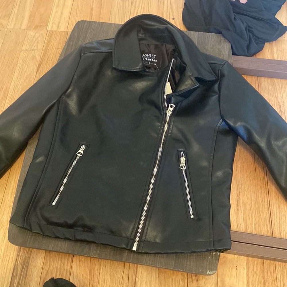 Black leather jacket